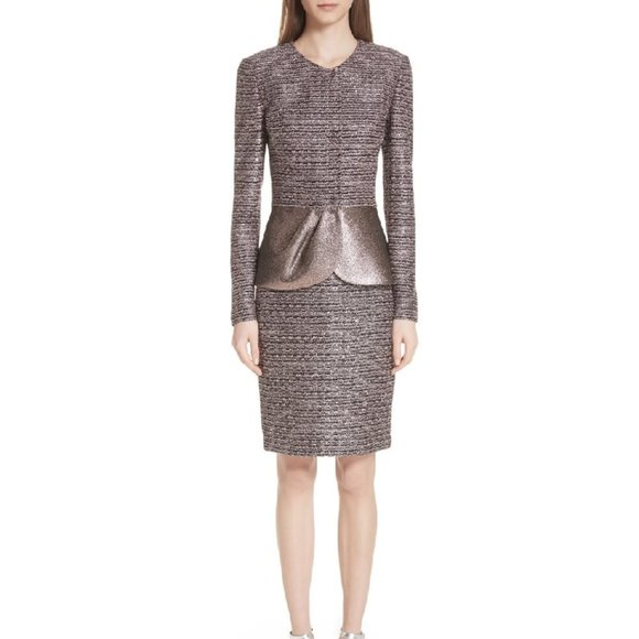 ST. JOHN Twisted Sequin Knit V-neck Dress - Picture 4 of 8